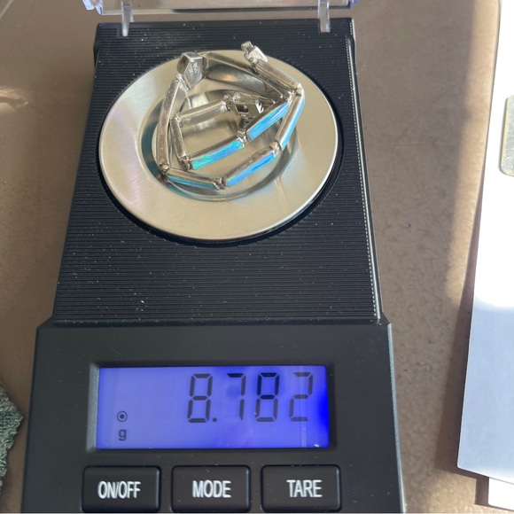 Vintage Blue Opal Mexico 950 Sterling Silver Inlaid Panel Bracelet Old! - Picture 9 of 11